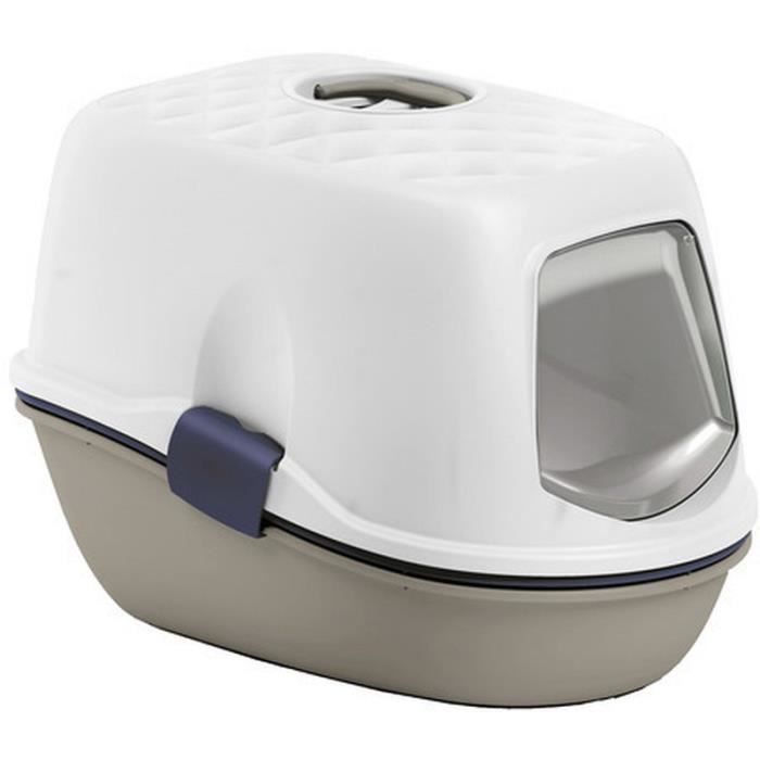 Meilleurs prix pour Maison de toilette furba taupe et blanche, 39 × 59 × 42 cm, pour chat - animallparadise 40 Taupe