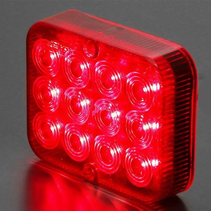 Lot De 2 Feux Antibrouillard Arrière LED Rouges 12V-24V - 12 LEDs Par Feu - Pour Camion, Voiture, 4x4 - Neuf