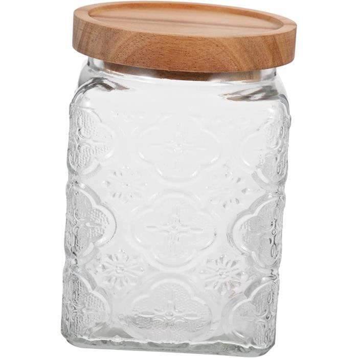 Lot De 6 Bocaux En Verre TONOMO 524,5 G Avec Couvercles En Bambou, Hermétiques
