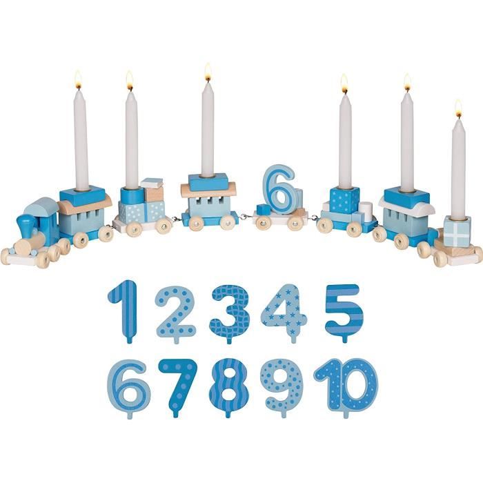 Train D Anniversaire Avec Chiffres De 1 A 10 8106 Bleu 369 Cdiscount Maison
