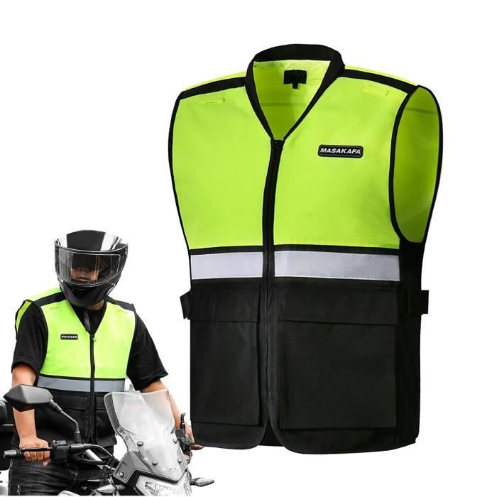 Xl Gilet de moto reflechissant uniforme de travail de securite gilets fluorescents veste de moto haute v Cdiscount Auto