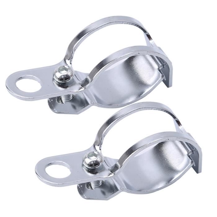 2 Supports Phare Moto Universels – Pinces Fourche 35-43 Mm, Montage Sans Perçage, Aluminium Noir Robuste