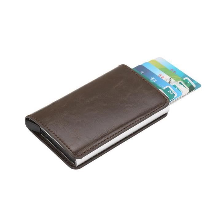 Porte-Chéquier KMSTARS Cuir Vachette - Format Correspondance - 2 Emplacements Cartes - Noir