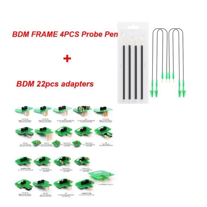 VINGVO Pour l'ensemble de cadres BDM Cadre de LED de programmation ECU avec 4 stylos de sonde VINGVO Pour l'ensemble de cadres BDM Cadre de LED de programmation ECU avec 4 stylos de sonde