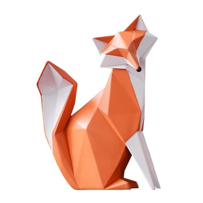 Statue Figurine Renard Sculpture Animaux Décor Modern Géométrique Fox