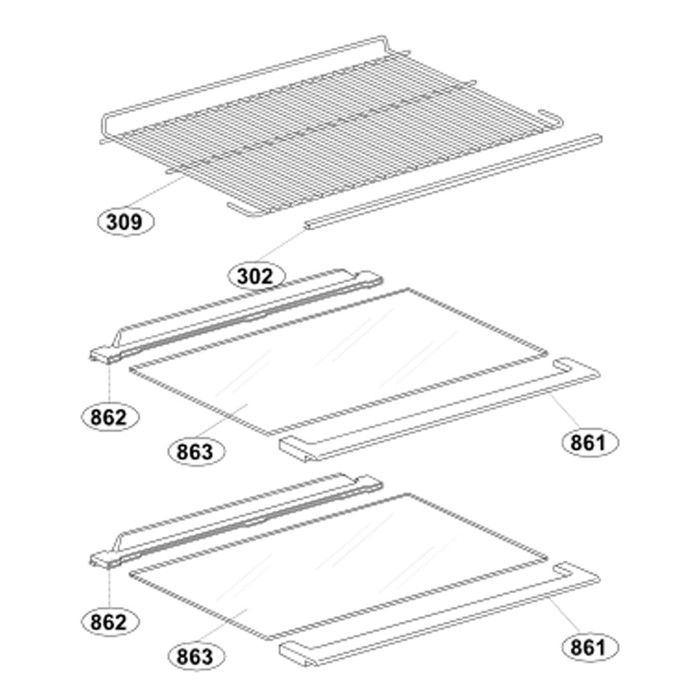 Clayette Pour Réfrigérateur/Congélateur LG – Étagère Intermédiaire 443 X 367 Mm, Référence AHT74413805