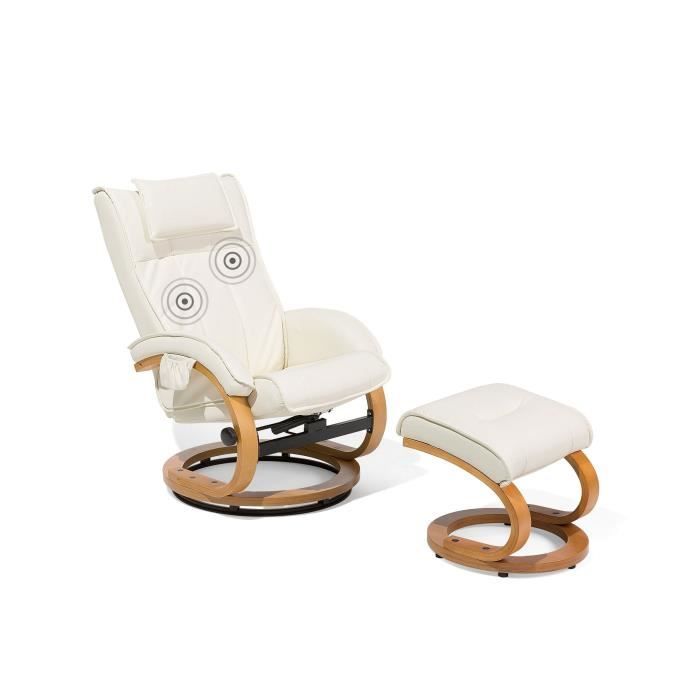 beliani - fauteuil massant et chauffant beige majestic