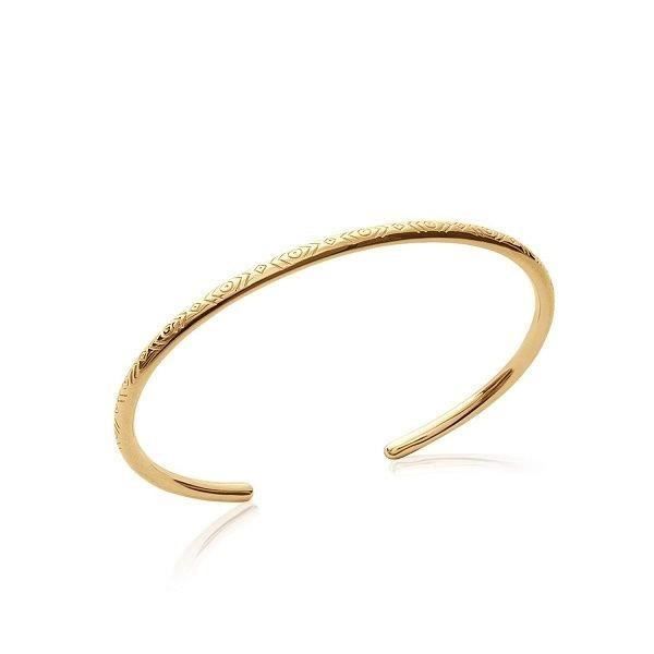Bracelet Jonc Ouvert Plaqué Or 18 Carats Pour Femme - Élégant Et Brillant