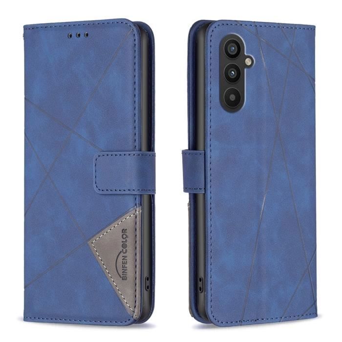Housse Pour Samsung Galaxy A25 5G Etui de protection de style portefeuille d affaires de haute qualite Bleu