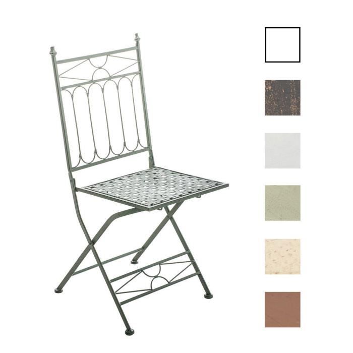 Chaise pliable nostalgique ASINA Loraville - CLP - en métal - fer forgé - 6 couleurs - vert antique