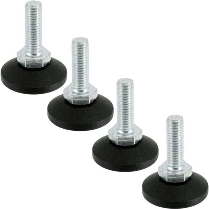 home improvement 4x embout de tube rentrant rond 22 30mm taraude pour vis m8 pied reglable noir home garden