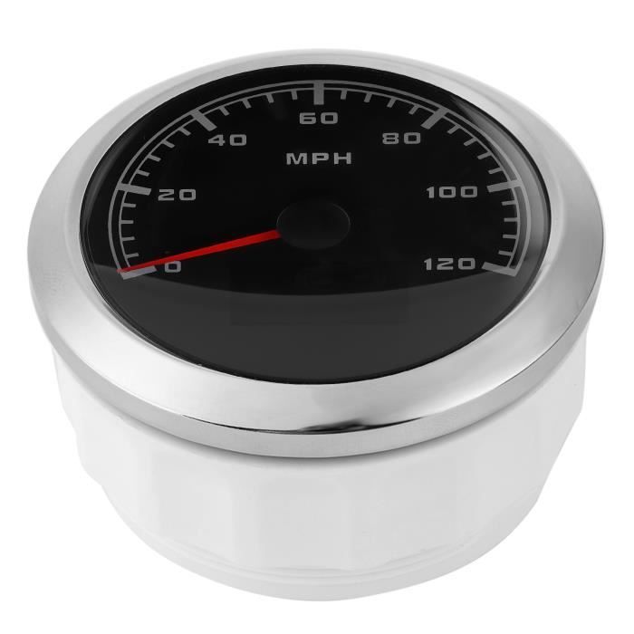 ELING Jauge de compteur de vitesse GPS numérique 3–3/8 (85 mm) LCD, compteur de vitesse, odomomètre de course et kilométrage réglable avec 7 rétro-éclairages pour bateau, motoneige, voiture, moto