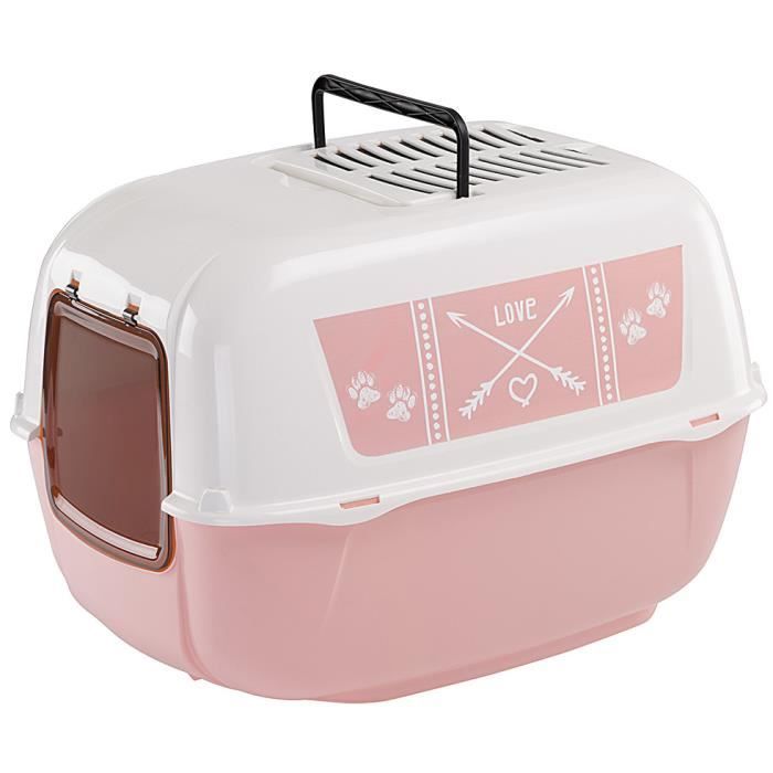 Ferplast bac à litière Prima Decor 39 5 cm rose/blanc