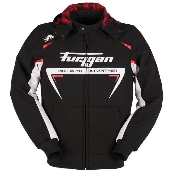 Blouson moto Furygan Sektor Roadster noir blanc rouge XL
