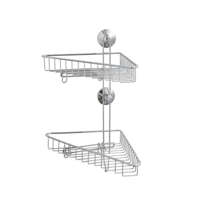 Double étagère de douche en ABS chromé Double étagère de douche en ABS chromé