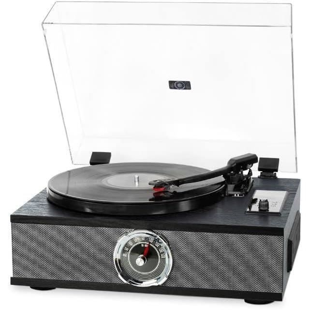 Platine Vinyle - Halterrego - Manhattan - 2 HP intégrés - Lecteur CD - Bluetooth - Noir