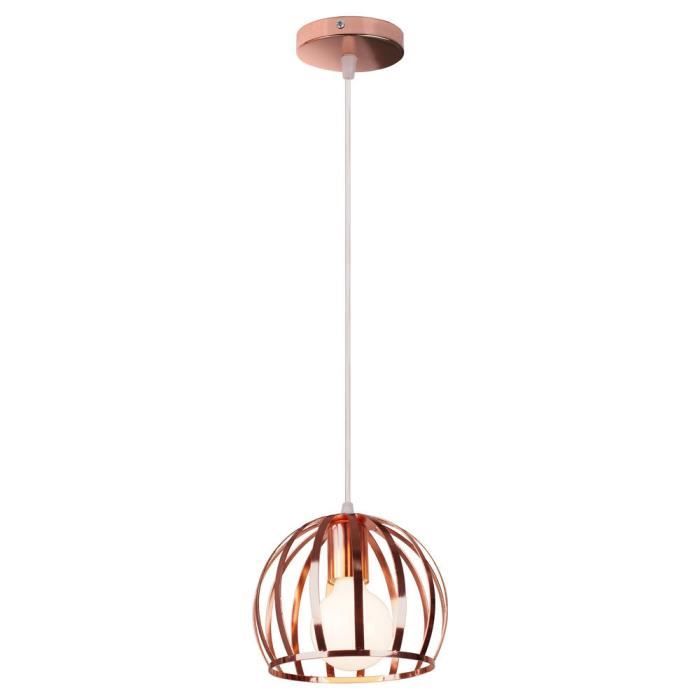 IDEGU Lustre Suspension Industrielle Fer Forge Lampe Suspension en Cage Moderne Style Nordique pour Salon Chambre