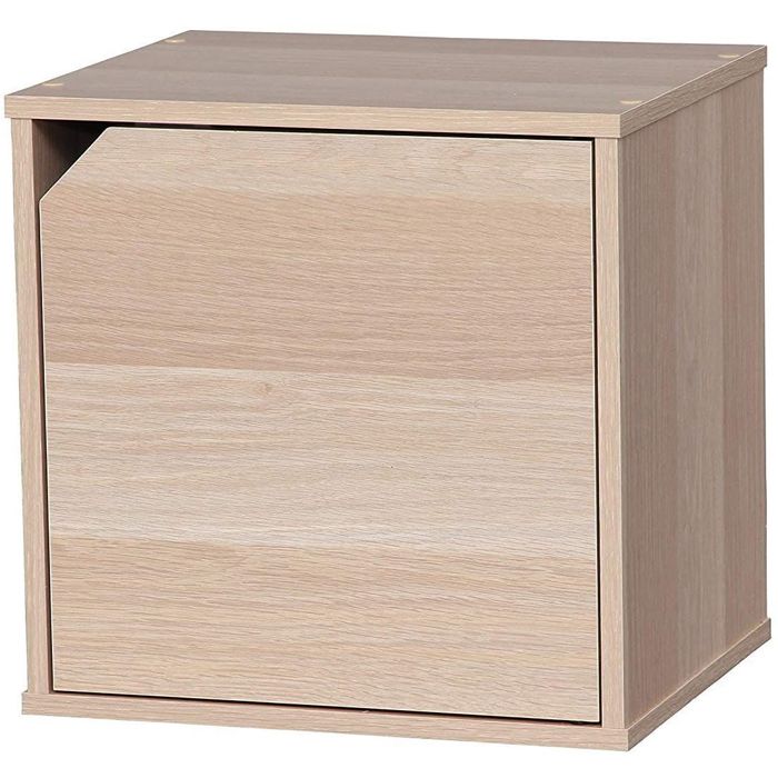 Iris Ohyama Cube De Rangement Modulable Avec Porte En Bois Mdf