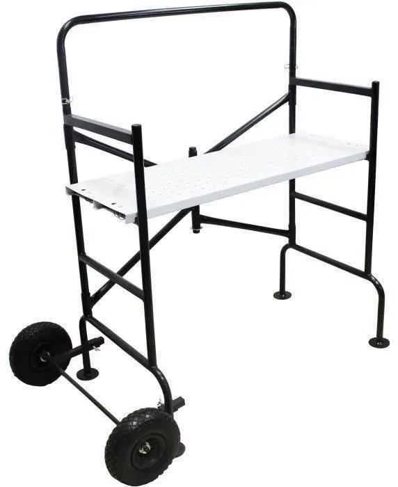 JARDIN PRATIC Echafaudage de travail - 32, 56 et 81 cm du sol - Pliant avec roue - Charge max 150 kg