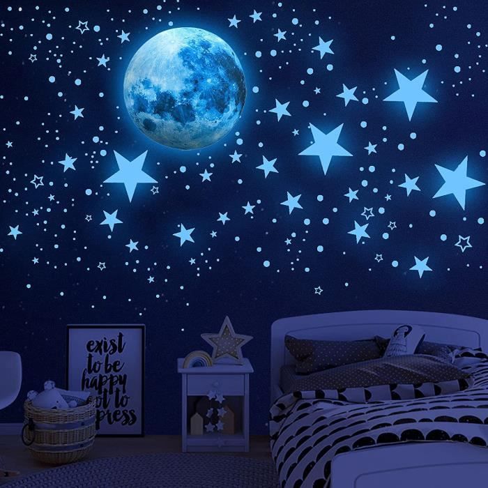 Étoiles Phosphorescentes, Autocollant Fluorescent, Sticker Phosphorescent  de Plafond Mural Décoration pour Chambres d'Enfants, Bébés - Cdiscount  Maison