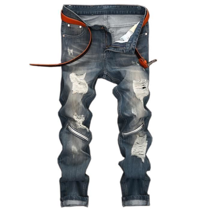 Jeans homme shop zipper gris