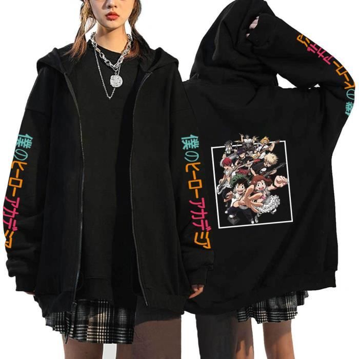Hommes Femmes My Hero Academia Sweat a Capuche Anime 3D Imprime Bakugo Katsuki Zippe Manga MHA Shoto Sweatshirt Hoodies Cosplay Noir Cdiscount Pret a Porter