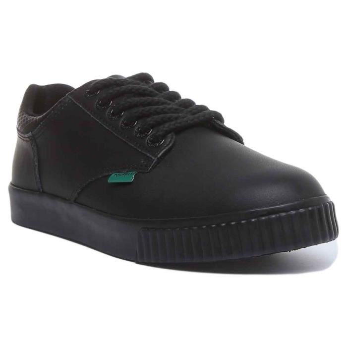 Kickers Kickers Tovni Flex chaussures à lacets à semelle en caoutchouc pour jeunes en noir (Noir 36)