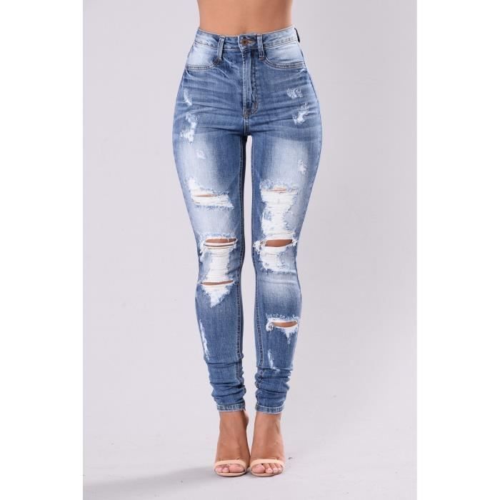 Taille haute jean femme