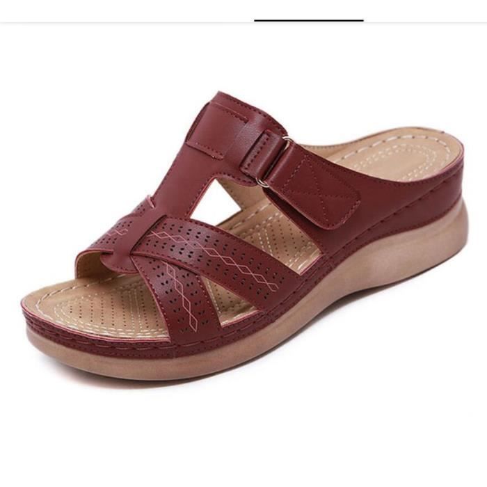Sandales orthopédiques à bout ouvert pour femmes Rouge2 ece033aaa