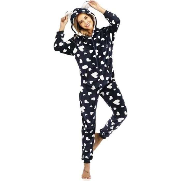 Pyjama pilou pilou femme femmes flanelle garder au chaud onesies  combinaison pyjama hiver automne vêtements de nuit décontrac[196] - xl -  Cdiscount Prêt-à-Porter