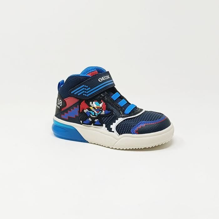 Geox Baskets Geox J Grayjay Boy - Mixte - Blanc - Lacets - Leds intégrées