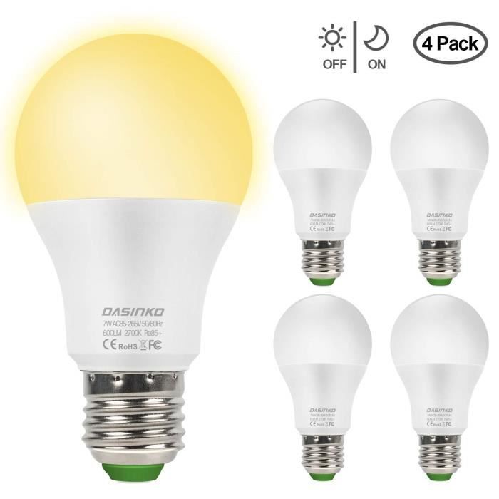 Soir au Matin ampoule Capteur lumières ampoule, 7 W Smart ampoules LED