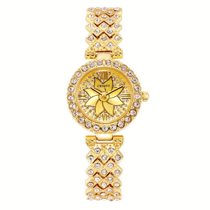 Montre Femme Fille Analogique Quartz Montre Bling Crystal
