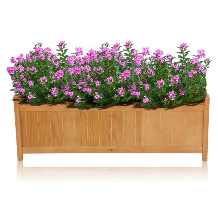 Bac A Fleur Jardiniere Rectangulaire Planteurs Pour Jardin Terrasse En Bois Achat Vente Jardiniere Bac A Fleur Pot De Fleur 90cm Jardinier Cdiscount