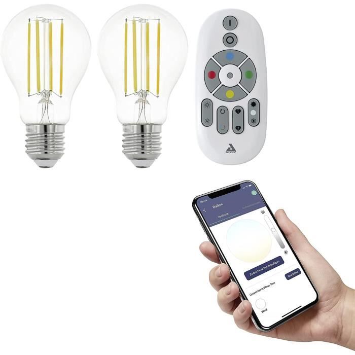 Pack De 2 Ampoules Connectées WiZ 4lite - LED, E27, Blanc Chaud, Wi-Fi, Compatible Alexa/Google