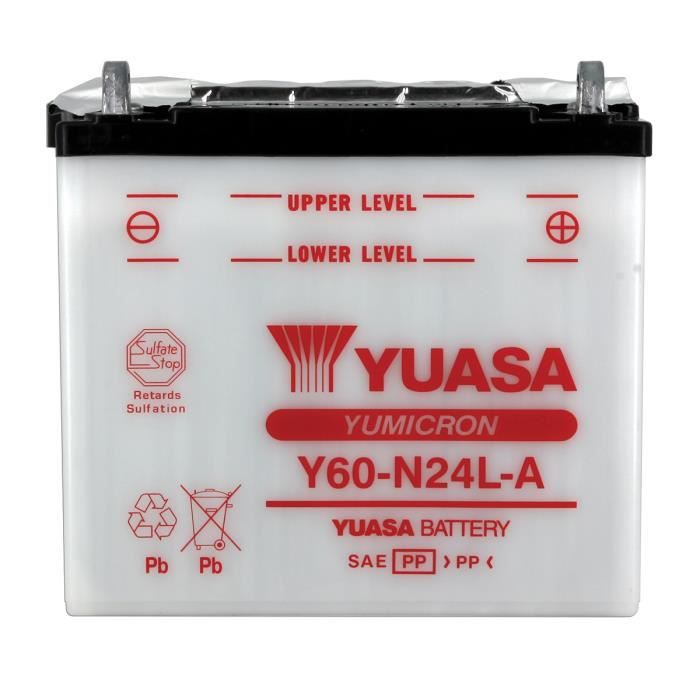 YUASA - Batterie Moto 12V Avec Entretien Sans Pack Acide Y60-N24L-A