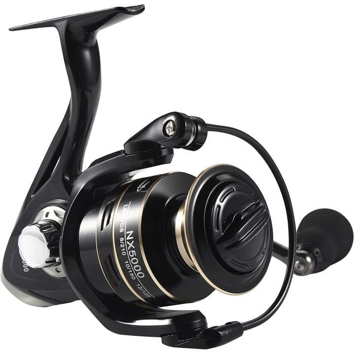 BNTTEAM Moulinet Spinning 12BB 5.1:1 – Prêt à Pêcher En Mer Ou En Côte, Tailles 1000 à 7000