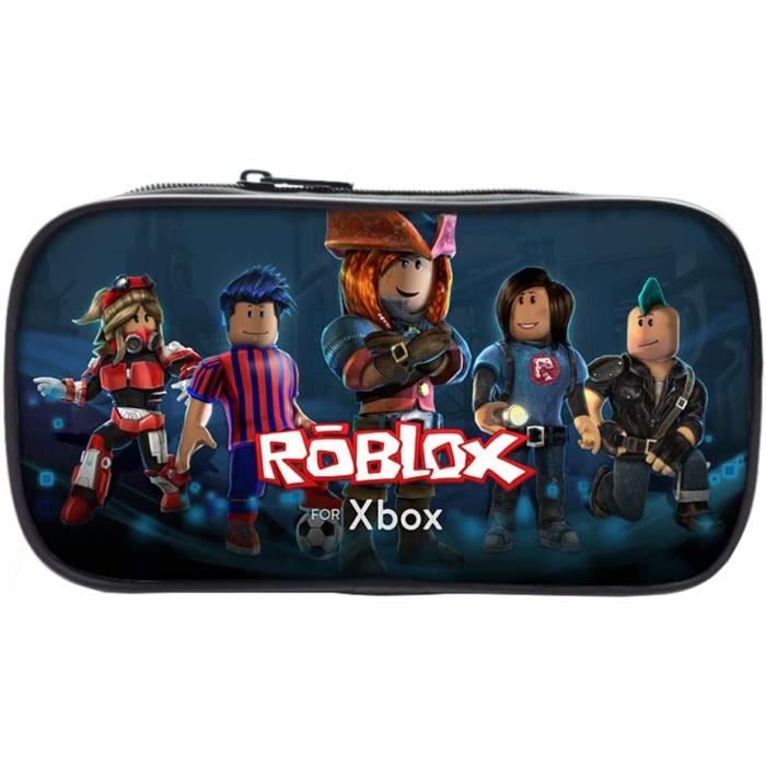 Trousse à Crayons,Robllox Trousse de Dessin animé,Sac de Papeterie, 2 Compartiments Grande