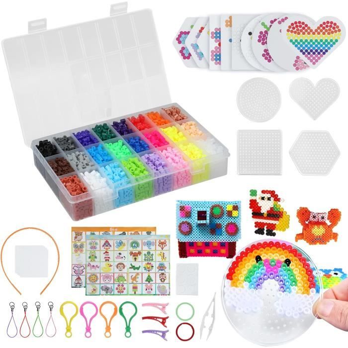 Hama perles 5MM avec panneaux perforés papier à repasser Kit de perles fusibles colorées Kit de perles jouets pour enfants perles de repassage  26