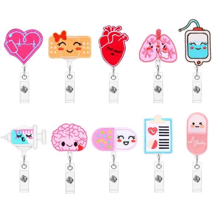 2 Porte-Stylos Rétractables Avec Clip Ceinture - Idéal Infirmières Et Professionnels