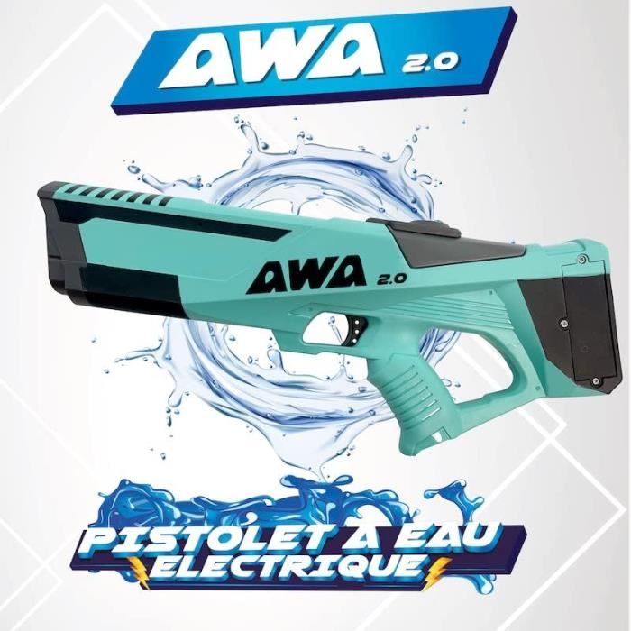 Pistolet à Eau Électrique Rechargeable - Fonction Aspiration Automatique, Portée 8-10m - Pour Piscine, Jardin, Fête