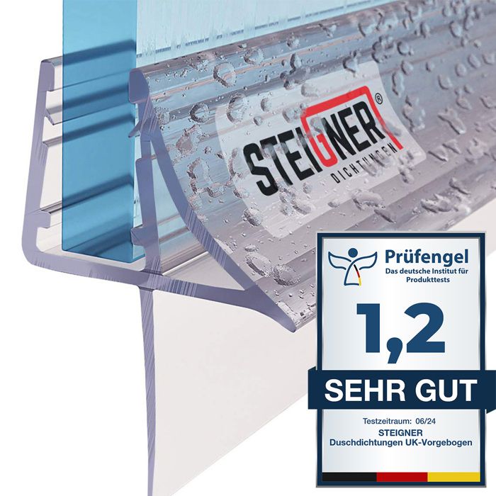 Joint De Douche Steigner UK08 - PVC Tout Droit - Épaisseur Verre 6/7/8 Mm - Neuf