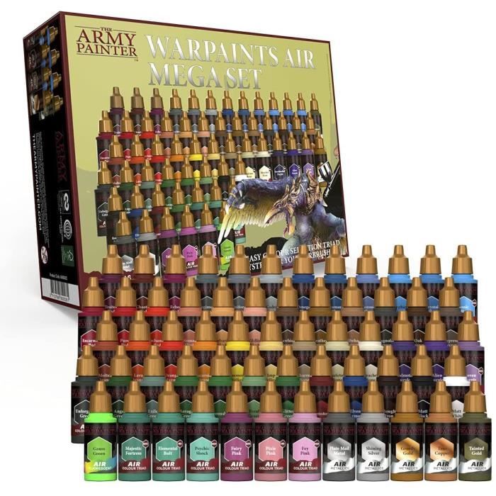 thumbnail image 2 of The Army Painter Warpaints Air Starter Set - 12 Airbrush Paints + 1 Primer For Miniature Model Painting 2 of 13