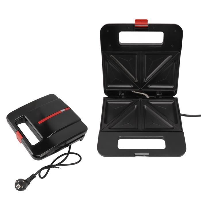 Grille-Pain à Sandwich Beper 850W - Plaque Anti-Adhésive - Rouge Vif