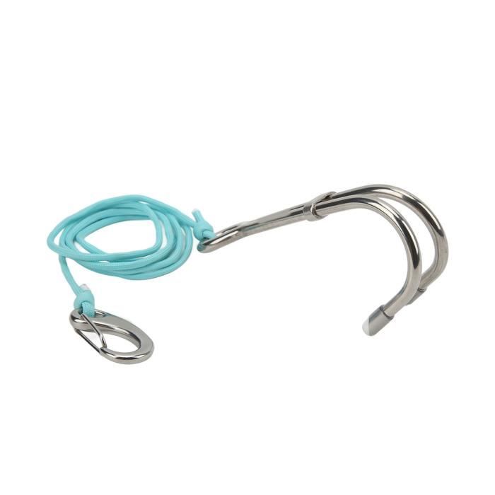 Crochet De Récif WINH – Simple, Inox 316, Boucle Rapide, Corde Parapluie 3 Mm, 80 G – Pour Plongée Sous-marine, Stable Face Au Courant