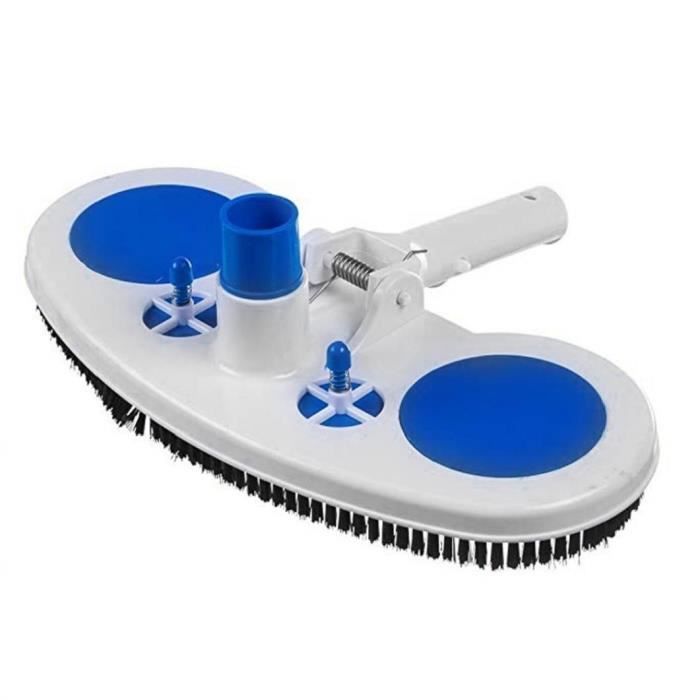 Tête D'aspirateur De Piscine Lestée - 36x18cm - Poils Nylon - Raccord 3.8cm - Pour Piscines Enterrées Et Hors-sol