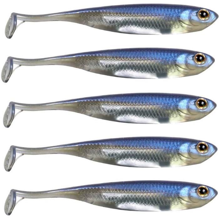 QualyQualy Leurres Souples Shad Pêche - Lot De Leurres En Silicone Pour Brochet, Truite, Perche (7cm-8cm-10cm-12,5cm)