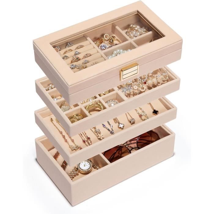 4 Pièces Plateau Decoratif Vide Poche Entree Noir Et Doré