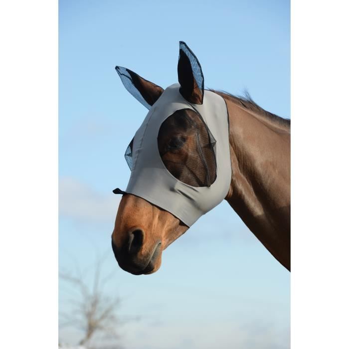 Comparer les prix de Masque anti-mouches extensible des yeux et oreilles pour cheval Weatherbeeta Deluxe Bug - grey/black - Poney