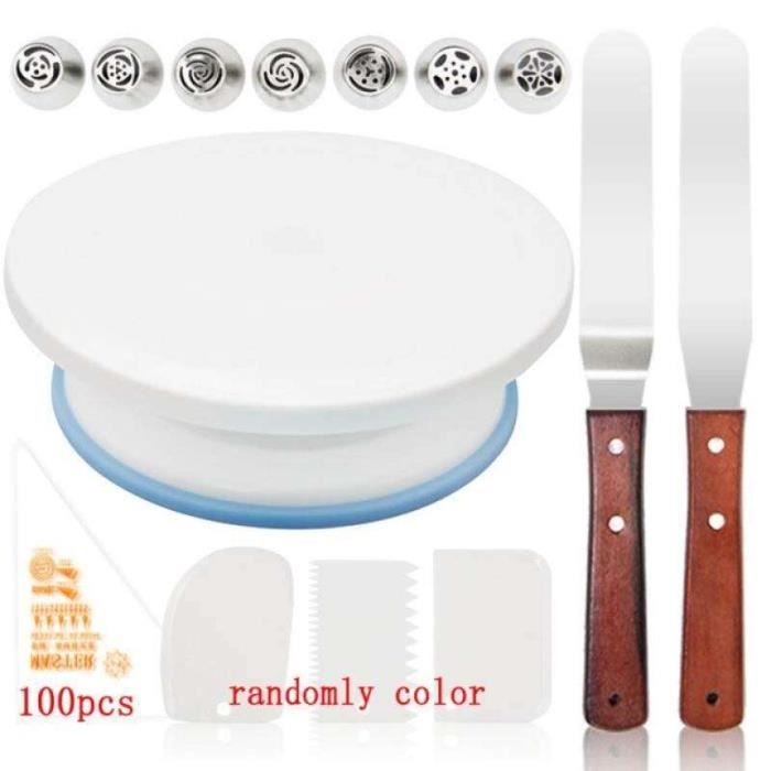 Table Tournante à Gâteau Mini 360° Rose - Lot De 2 Plateaux Rotatifs Pour Décoration Pâtisserie